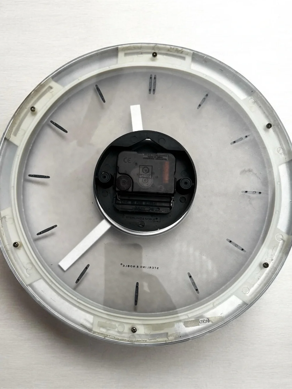 12” Sterling & Noble lSilver Modern Wall Clock